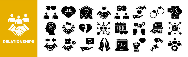 Relationships Icon Set For Design Elements