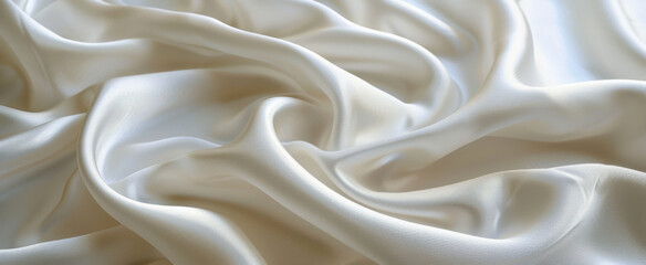 Fototapeta premium White silk satin cloth background, used in various poster scene background, with elegant demeanor and advanced visual feeling