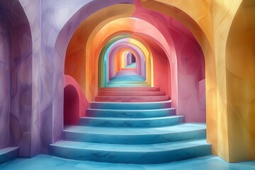 Pastel Shades GeoShapes: Overlapping Patterns & Soft Shadows Clipart
