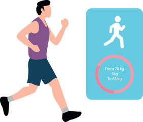 Fototapeta premium The boy is running to lose weight.
