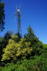 telecommunication tower with antennas