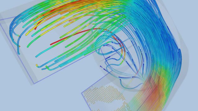 Industrial plenum airflow simulation - CFD simulation Computational fluid dynamics