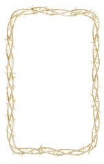 Easter Majesty 3D render showcases a majestic vertical frame (golden thorns) for modern art projects and contemporary Christian visuals exploring the themes of Easter and divine sacrifice.