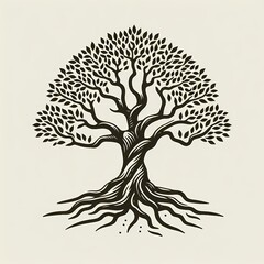 logo illustration of vintage banyan tree
