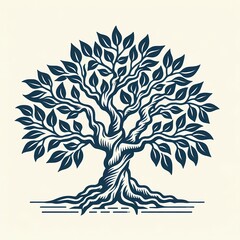 logo illustration of vintage banyan tree