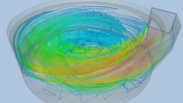 Silo top airflow simulation - CFD simulation Computational fluid dynamics