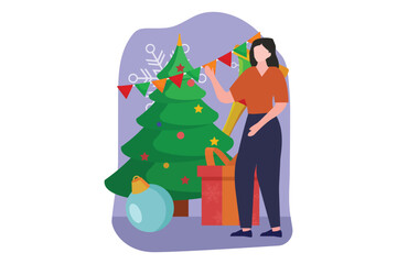 Christmas Decoration Flat Design Illustration