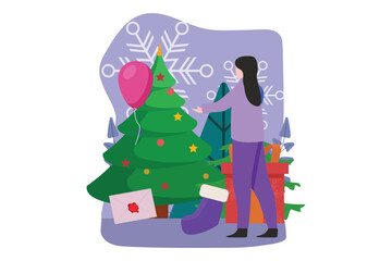Christmas Decoration Flat Design Illustration
