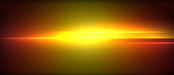 Obraz premium A bright amber and red light illuminates the sky during sunrise, casting a vibrant glow on the horizon. The afterglow reflects off the calm clouds, creating a stunning natural landscape