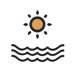 Abstract Sun and Waves Icon