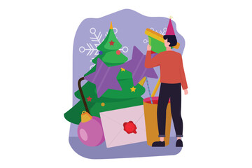 Christmas Decoration Flat Design Illustration