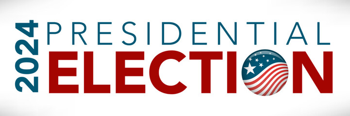 Voting 2024 Icon with Vote, Government, and Patriotic Symbolism and Colors