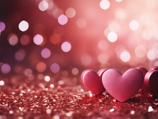 Valentines day red lights background