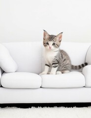 Cute kitten, many people's pet cat, funny animal