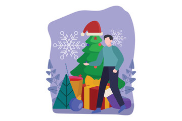 Christmas Decoration Flat Design Illustration