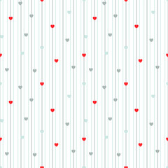 Seamless pattern with hand drawn heart. Background for textile, wrapping paper, fashion, illustration.