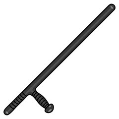 Police Baton Stick Drawing Vector Illustration Icon