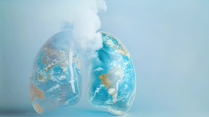 Human lungs with smoke, lung cancer, no tobacco day concept