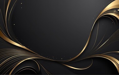 Abstract background of luxury gold lines brochure background