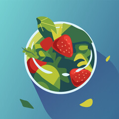Tropical Fruit Salad Bowl Artwork