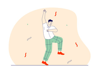 Young dancer doing dancing. Happiness vector illustration