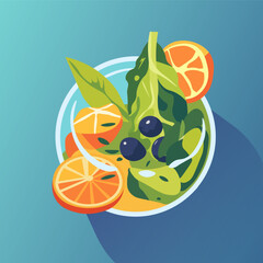Elegant Citrus Salad Vector Illustration