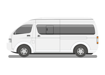 Minibus car. Simple flat illustration.