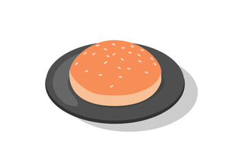 Bread on a lid. Simple flat illustration. 