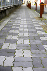 Fototapeta premium Perspective concrete block, Japan footpath