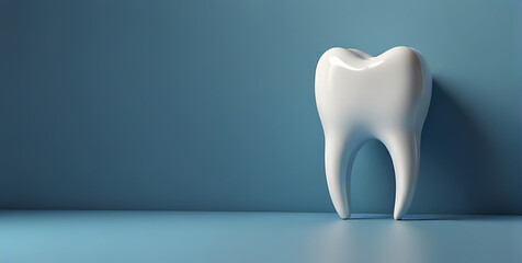  tooth is displayed against a blue background, serving as a template design
