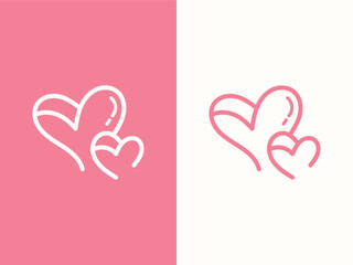 Heart illustration. The line in the form of heart. Template for Valentine's Day banners, posters, greeting cards. Minimalist.