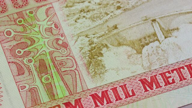 100000 Mozambican metical national currency legal tender bill close up 3