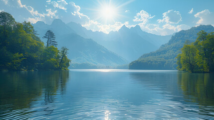 lake and mountains,
A series of postcards with beautiful images of l 