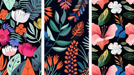 Abstract Floral Patterns with Bold Colors