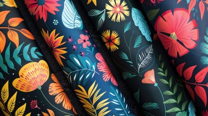 Abstract Floral Patterns with Bold Colors