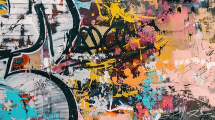 Abstract Street Art Background with Graffiti