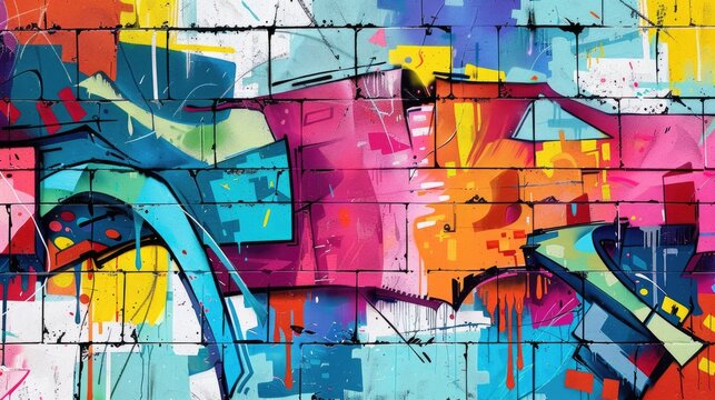 Fototapeta Abstract Street Art Background with Graffiti