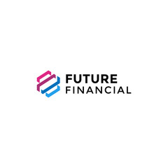Vector tech future financial logo concept for business accounting logo design template