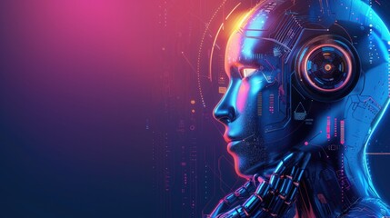 Abstract Technological Background with AI Integration