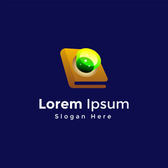 Creative magic book logo vector design, colorful book logo design template