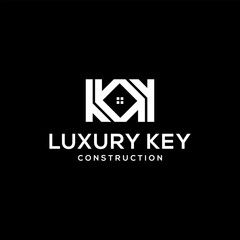 Vector luxury key logo design, real estate business logo vector design template