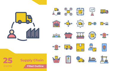 Supply Chain Filled Color Icons