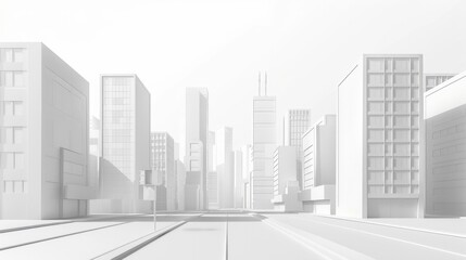 Minimalist Urban Landscape with Clean Architectural Lines