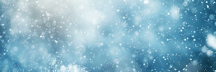 Fototapeta premium snowfall with a blue background and white snow flakes