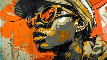 Street Art Character Portrait in Graphic Style