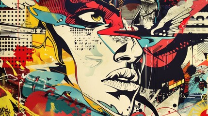 Vintage Comic Book Style Illustration with Street Art