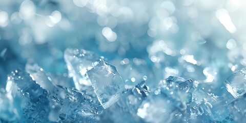 a close up of ice crystals on a blue background