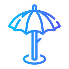 sun umbrella Line Gradient Icon