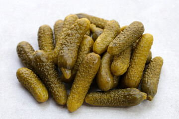 Tasty pickled cucumbers. Fermented vegetables