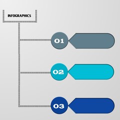 3 step modern infographic template. Business template